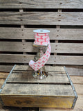 2.5" Satin Wired Ribbon with Pink Bows 10yd Roll