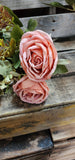 19" Silk Garden Rose Bush x9 stems