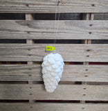 7" x 3" Flocked Faux Pinecone Ornament