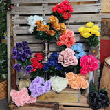 17" Silk Lillian Open Rose x 12 Heads