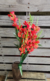 27" Red Silk Gladiolus Bush x5