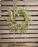 24" White Paper Flower Wreath