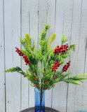 Mixed plastic greenery and berry bush