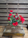 Red Carnation Mum and Berry Bush