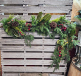 5' Pine Berry Twig Cone Garland