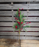 28" Mixed Pine Berry Cone Stem