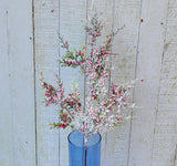 20" Frosted Greenery with Red Berries Stem