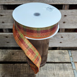 1.5" Fall Plaid Wired Ribbon 50yd Roll