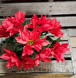 18" Color Fast Poinsettia Bush x9