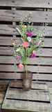 26" Handwrapped Poppy Fern Stem Purple and Pink