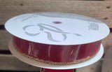 1.5" or 2.5" Velvet with Gold Edge Wired Ribbon 50 Yd Roll