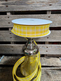 1.5" Yellow Wired Plaid 50Yd Roll