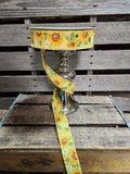 1.5" Yellow Sunflower Wired Ribbon 50Yd Roll