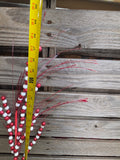 30" Red and White Ball and Grass Spray