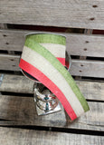 2.5" Wired Linen Red Green and Brown 10 yd Roll