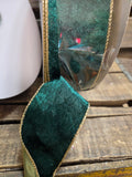 2.5" Wired Crushed Velvet Ribbon with Gold Backing 50yd Roll