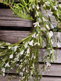 24" White Paper Flower Wreath