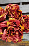 20" Bronze Fall Silk Peony Bush x5