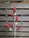 32" Red White Green Candyland Candy Cane and Tree Stem