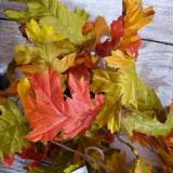 5' Flame Orange Silk Oak Leaf Garland