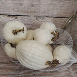 Large White Faux Pumpkin Set