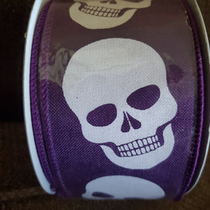 2.5" Skull Ribbon 10 yd Roll