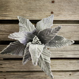 15" Gray Velvet poinsettia