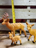 Flocked Deer Family