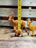 Flocked Deer Family