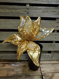 Gold Metallic Large Poinsettia clips