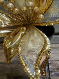 Gold Metallic Large Poinsettia clips