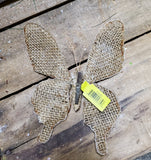 7" Burlap Butterfly Clips