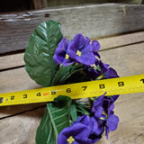 Artifical African Violet Bush Set of 3