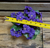 Artifical African Violet Bush Set of 3