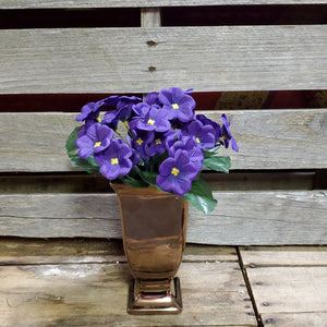 Artifical African Violet Bush Set of 3