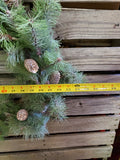 Flocked Artifical Pine Wreath with Pine Cones