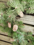 Flocked Artifical Pine Wreath with Pine Cones