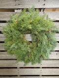 Cedar artifical wreath with pine cones