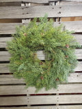 Cedar artifical wreath with pine cones