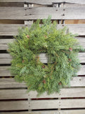 Cedar artifical wreath with pine cones