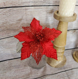 Red Glitter Velvet Poinsettia