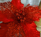 Red Glitter Velvet Poinsettia