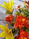 23" Fall Orange and Yellow Peony and Lily Bush x18