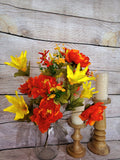 23" Fall Orange and Yellow Peony and Lily Bush x18