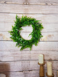 22" Plastic Mixed Greenery Wreath