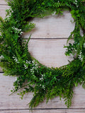 22" Plastic Mixed Greenery Wreath