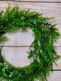 22" Plastic Mixed Greenery Wreath