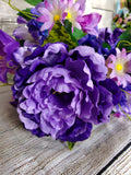 Purple Large Silk Floral Bush