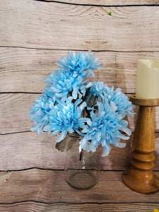 16" Mum Bush x9 - Light Blue