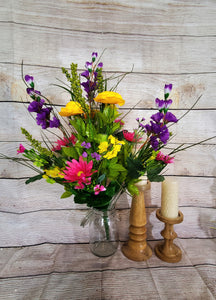 Large Mixed Silk Floral Bush